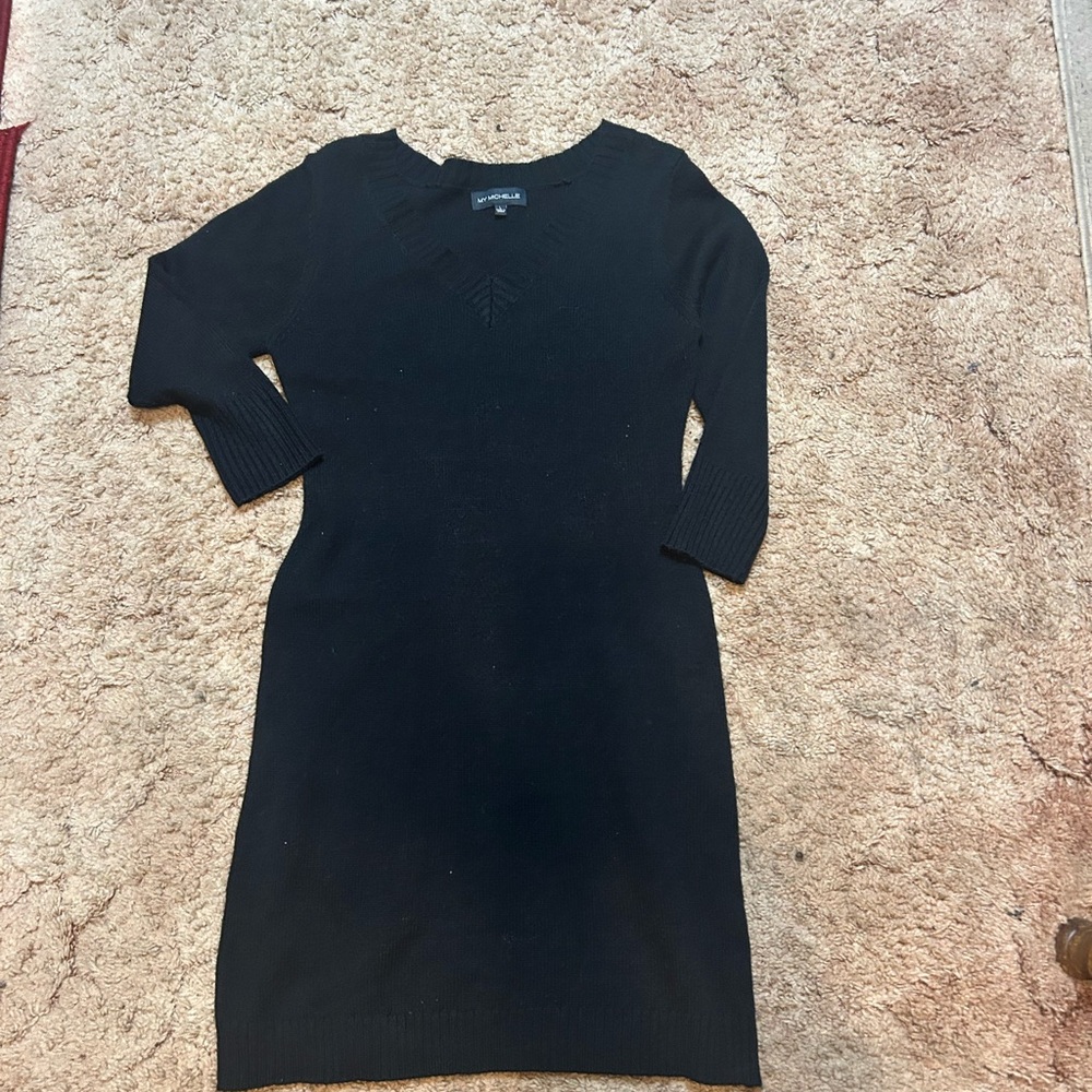 Elegant Black sweater Dress